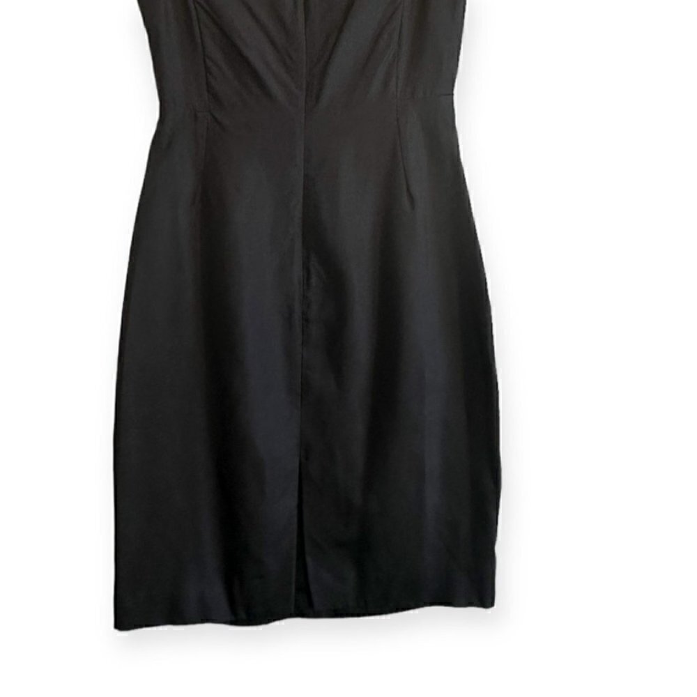 New with Tags,‎ Black Halo Silk Sleeveless Pleated Sheath Dress, Size 8, Black - Picture 10 of 15